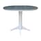 International Concepts Round 36 in Rd Top Ped Table, 12 in Leaf, Bar Ht, White/Heather Gray, 36 W, 48 L, 42.1 in H, Wood K05-36RXT-27B-6B-2 - alternate 1